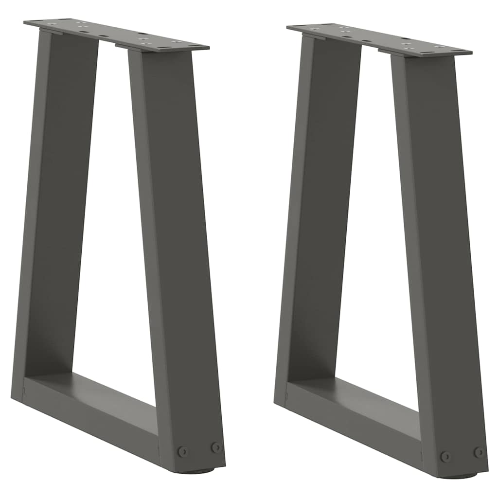 vidaXL Dining Table Legs V-Shape 2 pcs Anthracite 38x(42-43.3) cm Steel