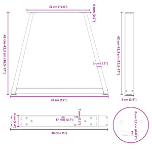 vidaXL Dining Table Legs V-Shape 2 pcs Anthracite 38x(42-43.3) cm Steel