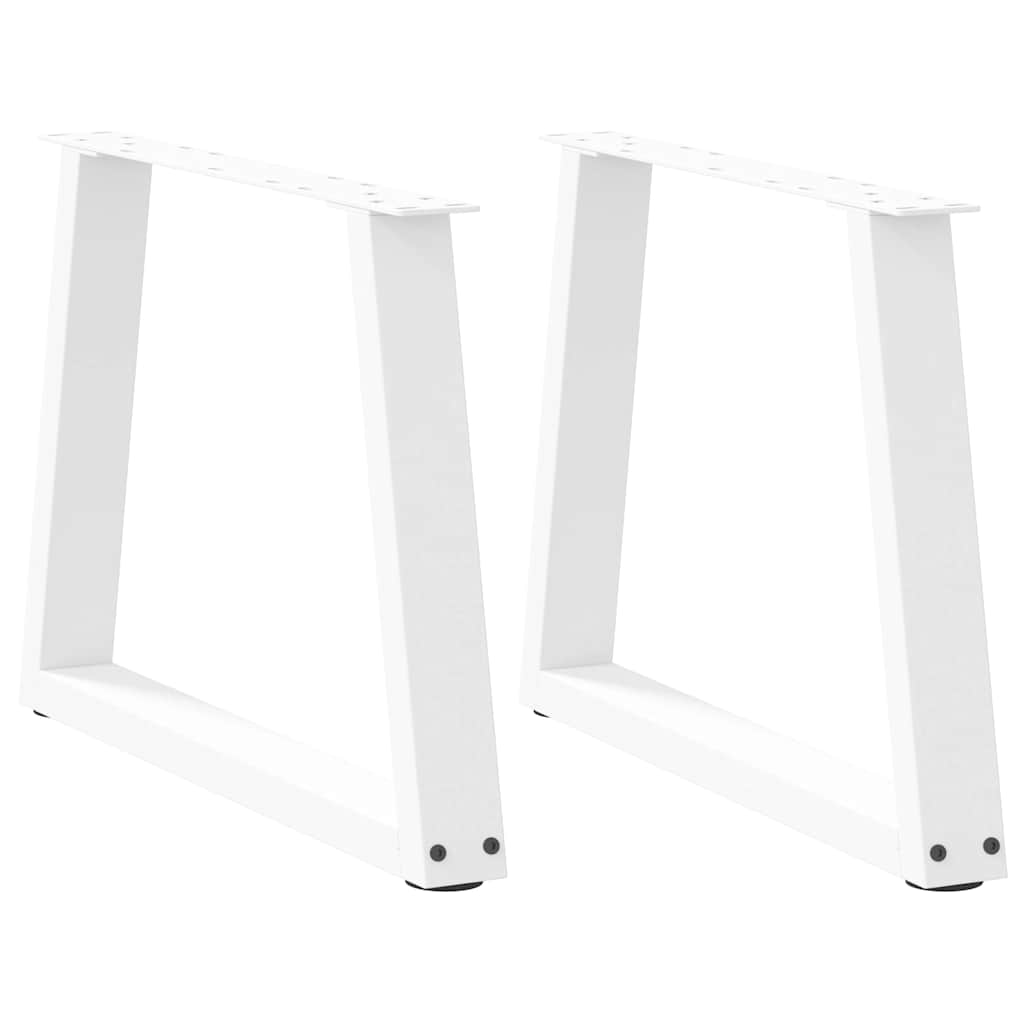 vidaXL Dining Table Legs V-Shape 2 pcs White 50x(42-43.3) cm Steel