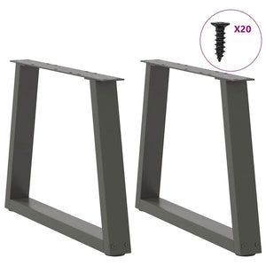 vidaXL Dining Table Legs V-Shape 2 pcs Anthracite 50x(42-43.3) cm Steel