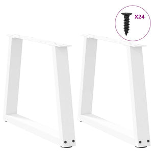 vidaXL Dining Table Legs V-Shape 2 pcs White 70x(42-43.3) cm Steel