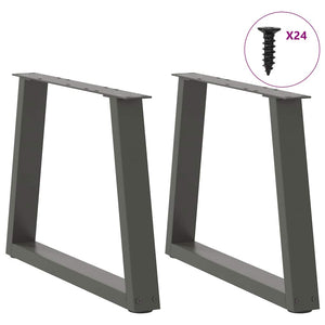 vidaXL Dining Table Legs V-Shape 2 pcs Anthracite 70x(42-43.3) cm Steel