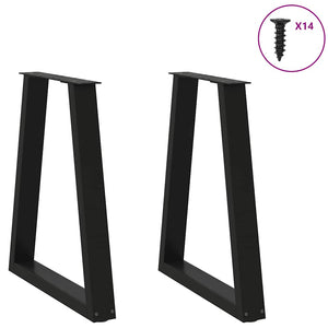 vidaXL Coffee Table Legs V-Shape 2 pcs Black 50x(72-73) cm Steel