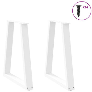 vidaXL Coffee Table Legs V-Shape 2 pcs White 50x(72-73) cm Steel