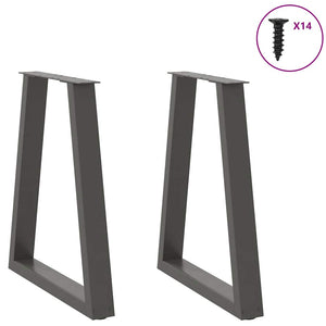 vidaXL Coffee Table Legs V-Shape 2 pcs Anthracite 50x(72-73) cm Steel