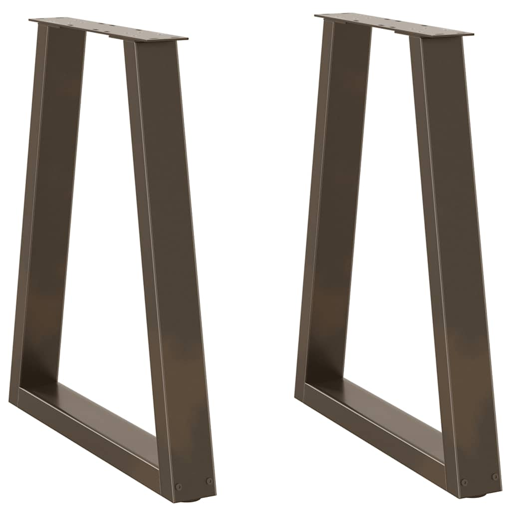 vidaXL Dining Table Legs V-Shape 2 pcs Natural Steel 50x(72-73.3) cm Steel