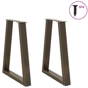 vidaXL Dining Table Legs V-Shape 2 pcs Natural Steel 50x(72-73.3) cm Steel