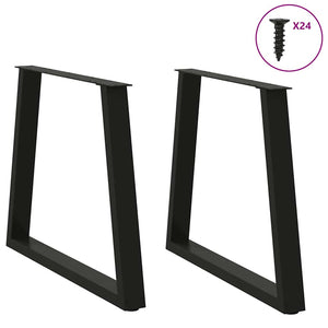 vidaXL Dining Table Legs V-Shape 2 pcs Black 70x(72-73.3) cm Steel