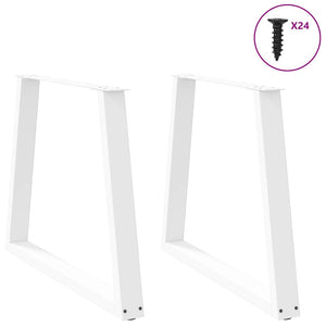 vidaXL Dining Table Legs V-Shape 2 pcs White 70x(72-73.3) cm Steel