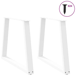 vidaXL Dining Table Legs V-Shape 2 pcs White 80x(72-73.3) cm Steel