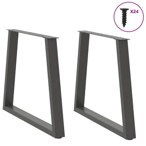 vidaXL Dining Table Legs V-Shape 2 pcs Anthracite 80x(72-73.3) cm Steel