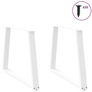 vidaXL Dining Table Legs V-Shape 2 pcs White 90x(72-73.3) cm Steel