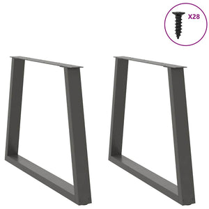 vidaXL Dining Table Legs V-Shape 2 pcs Anthracite 90x(72-73.3) cm Steel