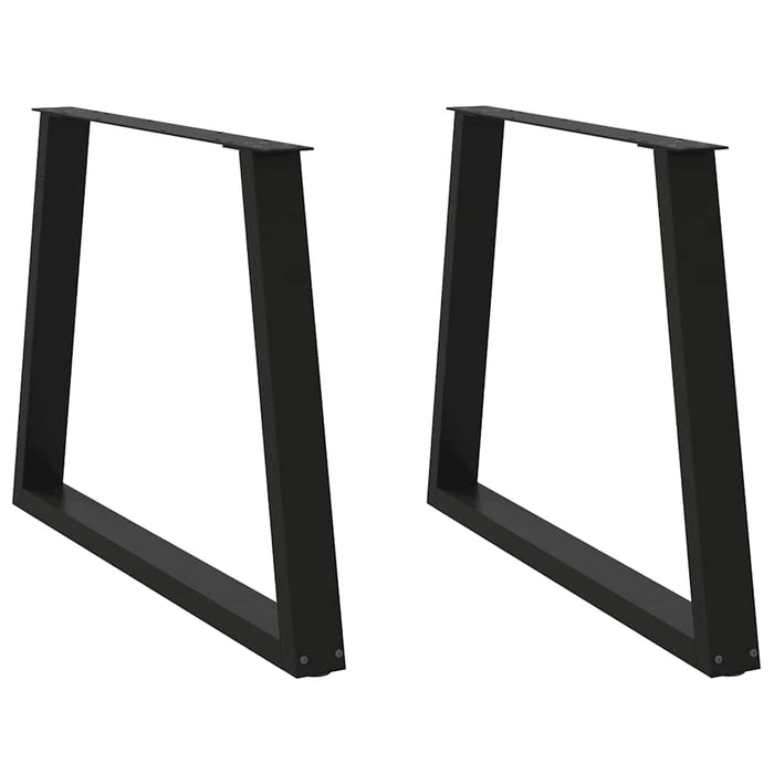 vidaXL Dining Table Legs V-Shape 2 pcs Black 100x(72-73.3) cm Steel