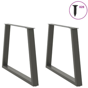 vidaXL Dining Table Legs V-Shape 2 pcs Anthracite 100x(72-73.3) cm Steel