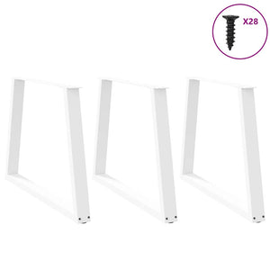 vidaXL Dining Table Legs V-Shape 3 pcs White 90x(72-73.3) cm Steel