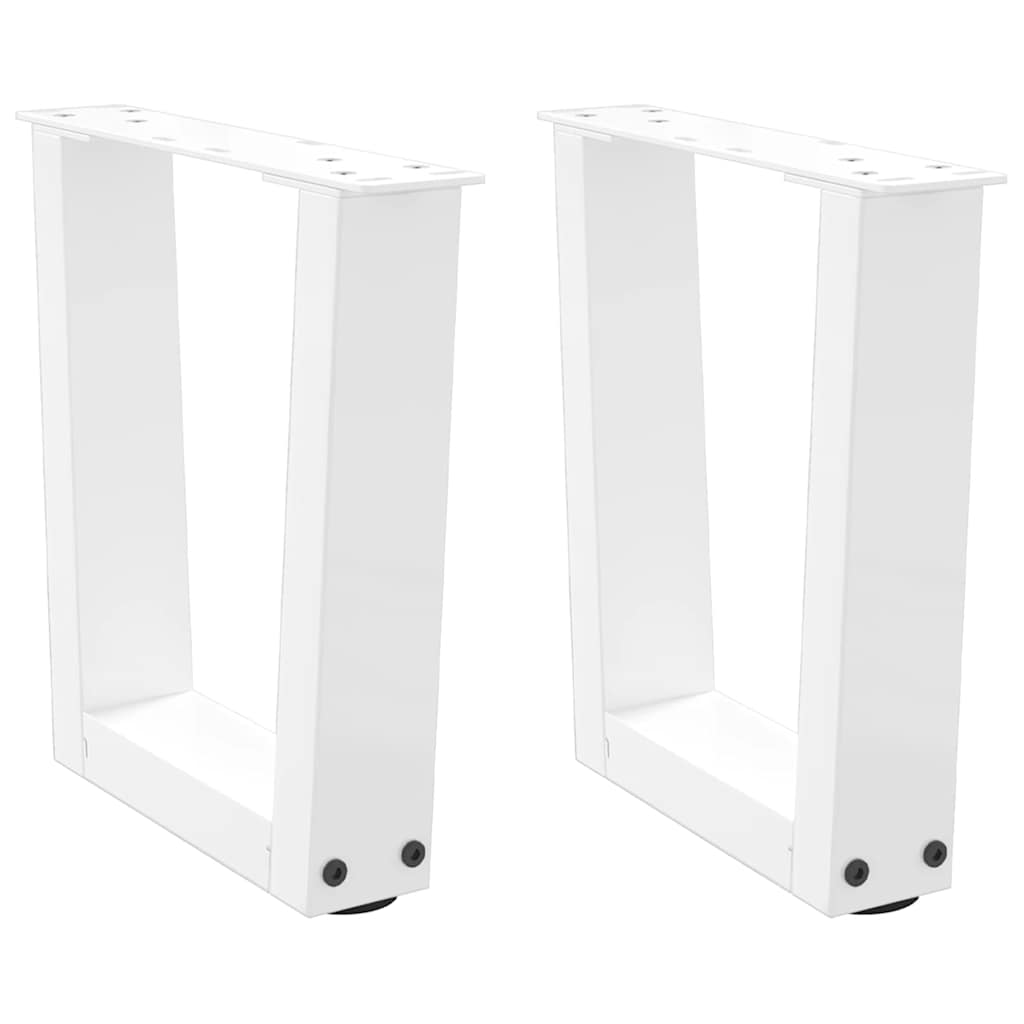 vidaXL Dining Table Legs V-Shape 2 pcs White 30x(30-31.3) cm Steel