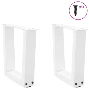 vidaXL Dining Table Legs V-Shape 2 pcs White 30x(30-31.3) cm Steel