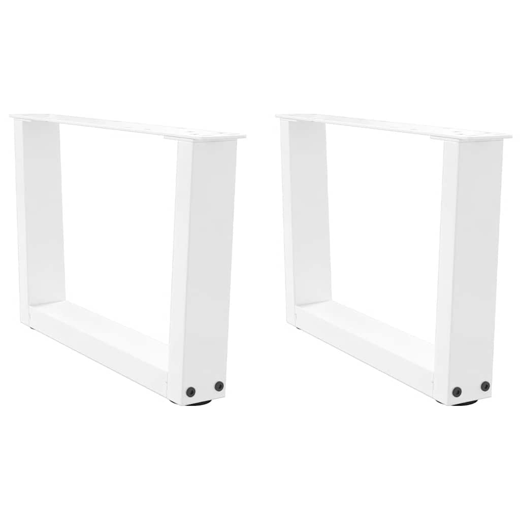 vidaXL Dining Table Legs V-Shape 2 pcs White 50x(30-31.3) cm Steel