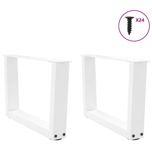 vidaXL Dining Table Legs V-Shape 2 pcs White 50x(30-31.3) cm Steel