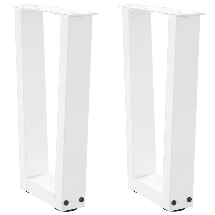 vidaXL Dining Table Legs V-Shape 2 pcs White 28x(42-43.3) cm Steel