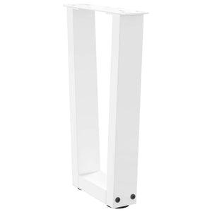 vidaXL Dining Table Legs V-Shape 2 pcs White 28x(42-43.3) cm Steel