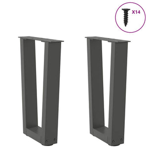 vidaXL Dining Table Legs V-Shape 2 pcs Anthracite 28x(42-43.3) cm Steel