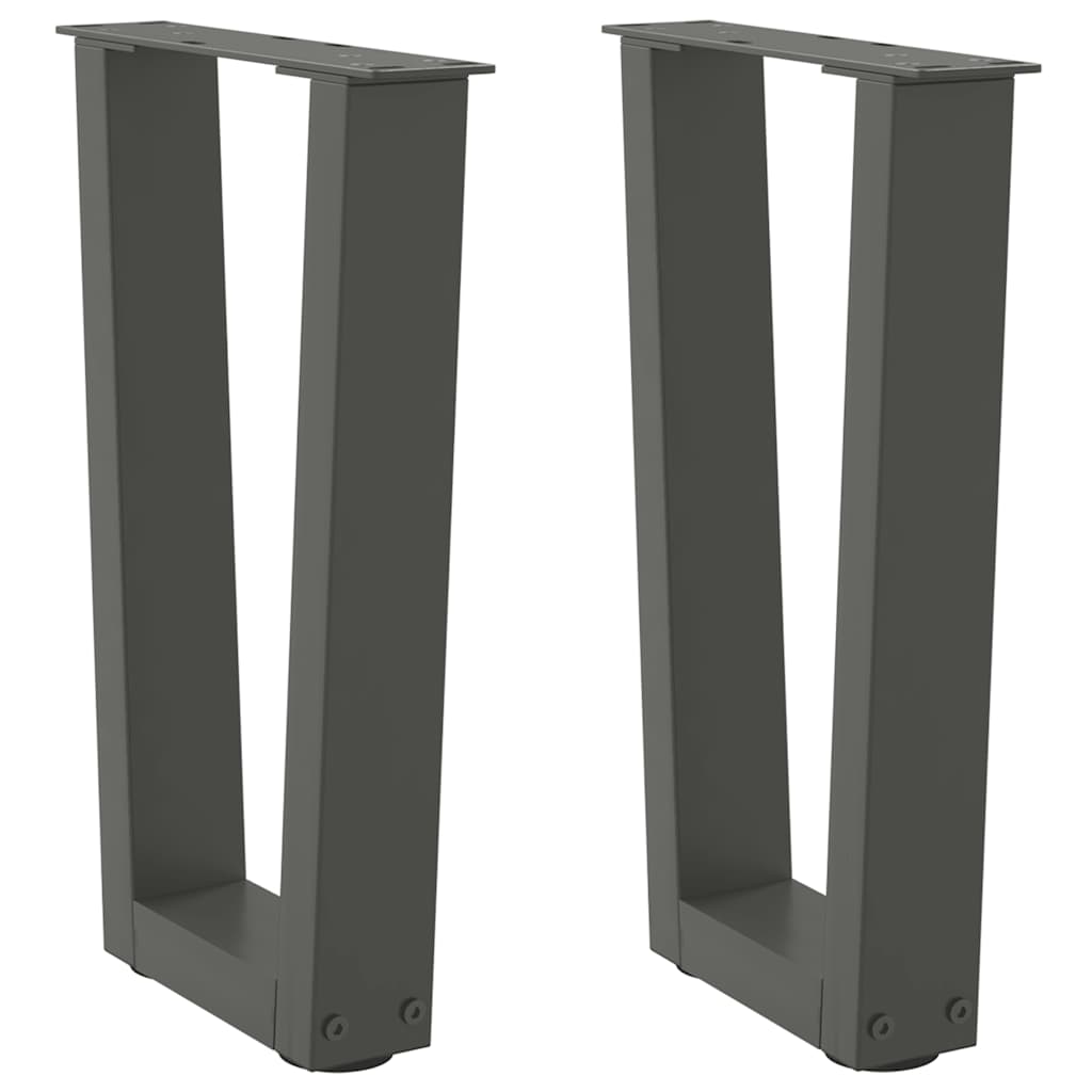 vidaXL Dining Table Legs V-Shape 2 pcs Anthracite 38x(42-43.3) cm Steel