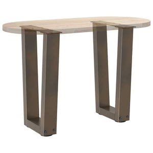 vidaXL Dining Table Legs V-Shape 2 pcs Natural Steel 38x(42-43.3) cm Steel