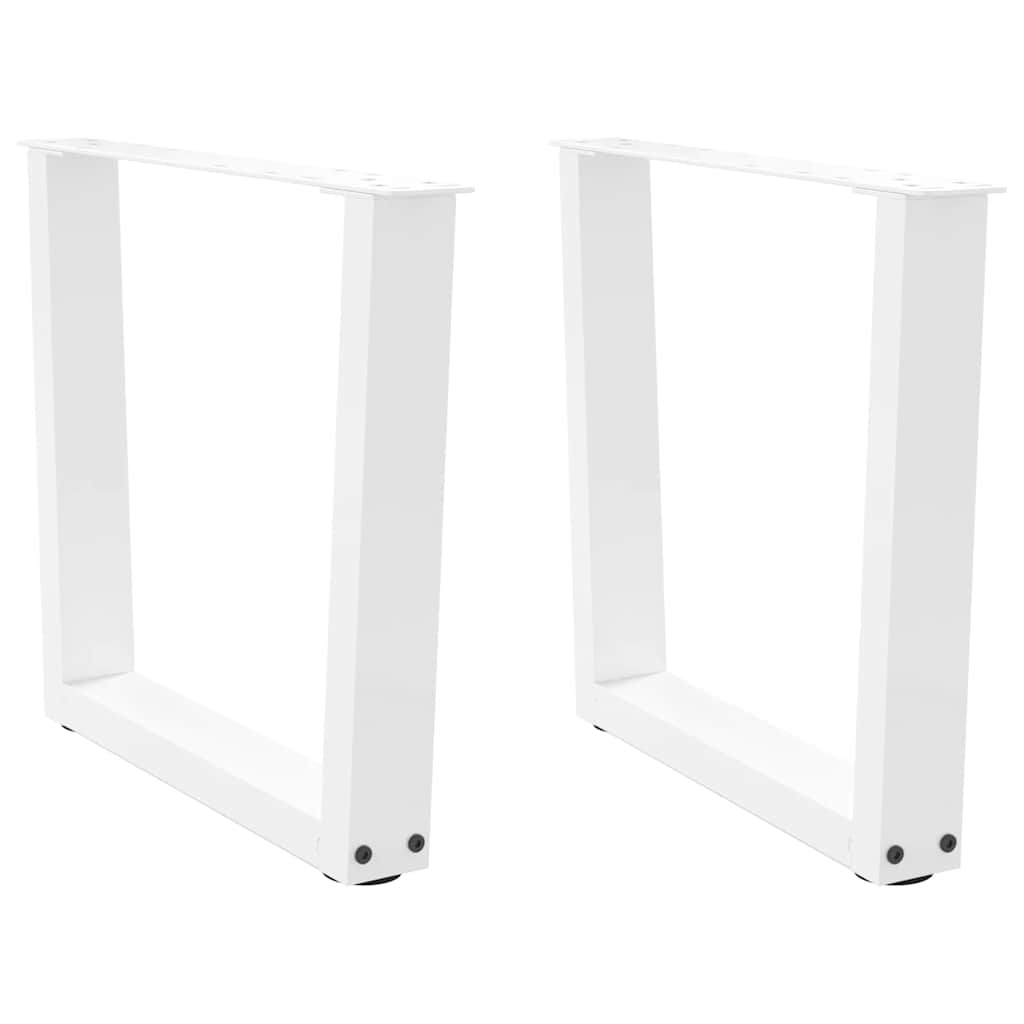 vidaXL Dining Table Legs V-Shape 2 pcs White 50x(42-43.3) cm Steel