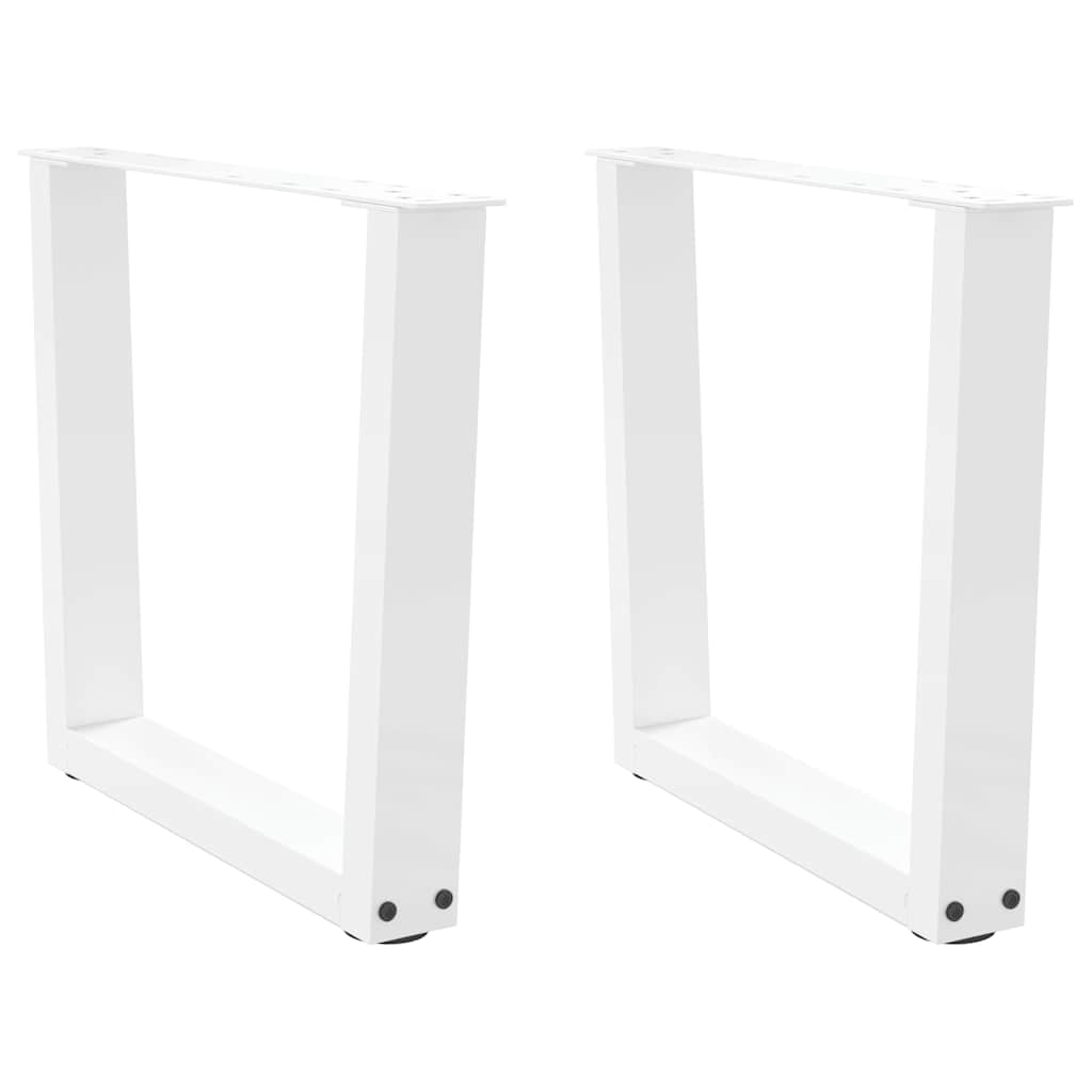 vidaXL Dining Table Legs V-Shape 2 pcs White 60x(42-43.3) cm Steel