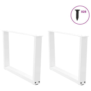 vidaXL Dining Table Legs V-Shape 2 pcs White 70x(42-43.3) cm Steel