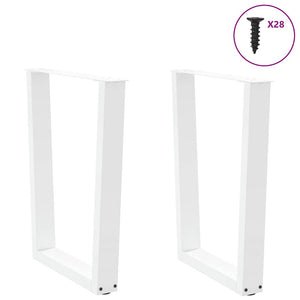 vidaXL Dining Table Legs V-Shape 2 pcs White 70x(72-73.3) cm Steel