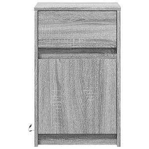 vidaXL Bedside Cabinets with LED Lights 2 pcs Grey Sonoma Engineered Wood