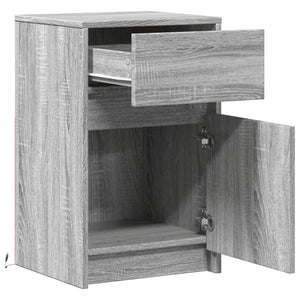 vidaXL Bedside Cabinets with LED Lights 2 pcs Grey Sonoma Engineered Wood