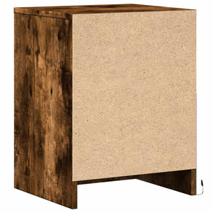 vidaXL Bedside Cabinets with LED Lights 2 pcs Smoked Oak Engineered Wood