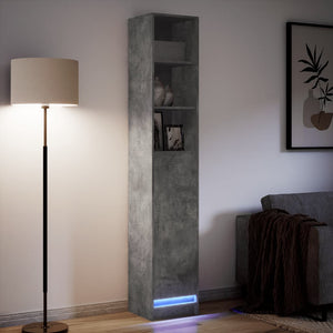 vidaXL Sideboard with LED Concrete Grey 36x32.5x200 cm Engineered Wood