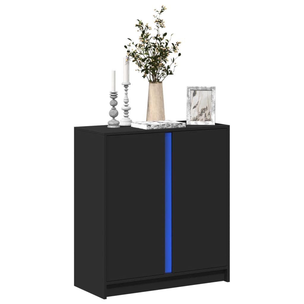 vidaXL Sideboard with LED Black 77x34x85 cm Engineered Wood