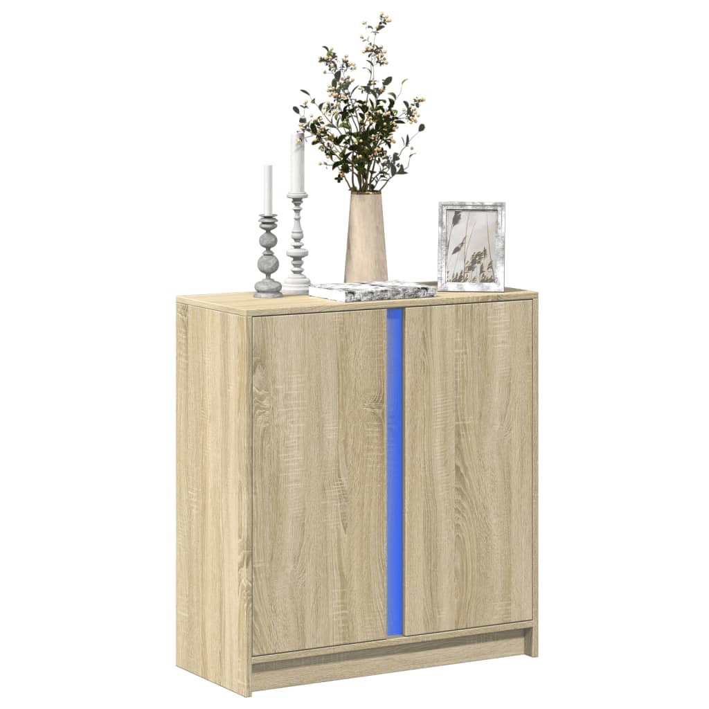 vidaXL Sideboard with LED Sonoma Oak 77x34x85 cm Engineered Wood