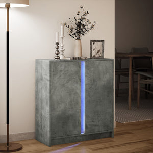 vidaXL Sideboard with LED Concrete Grey 77x34x85 cm Engineered Wood