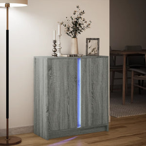 vidaXL Sideboard with LED Grey Sonoma 77x34x85 cm Engineered Wood