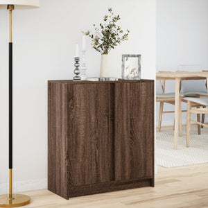 vidaXL Sideboard with LED Brown Oak 77x34x85 cm Engineered Wood