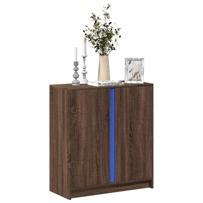 vidaXL Sideboard with LED Brown Oak 77x34x85 cm Engineered Wood