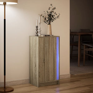 vidaXL Sideboard with LED Sonoma Oak 42.5x34x85 cm Engineered Wood