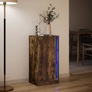 vidaXL Sideboard with LED Smoked Oak 42.5x34x85 cm Engineered Wood