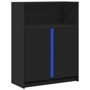 vidaXL Sideboard with LED Black 77x34x100 cm Engineered Wood