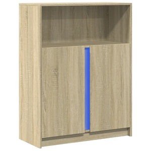 vidaXL Sideboard with LED Sonoma Oak 77x34x100 cm Engineered Wood