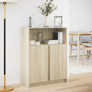 vidaXL Sideboard with LED Sonoma Oak 77x34x100 cm Engineered Wood