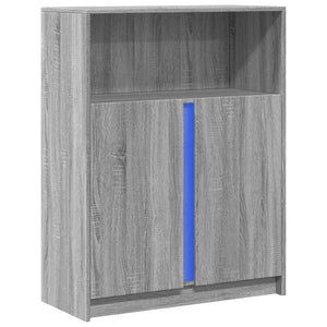 vidaXL Sideboard with LED Grey Sonoma 77x34x100 cm Engineered Wood