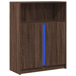 vidaXL Sideboard with LED Brown Oak 77x34x100 cm Engineered Wood